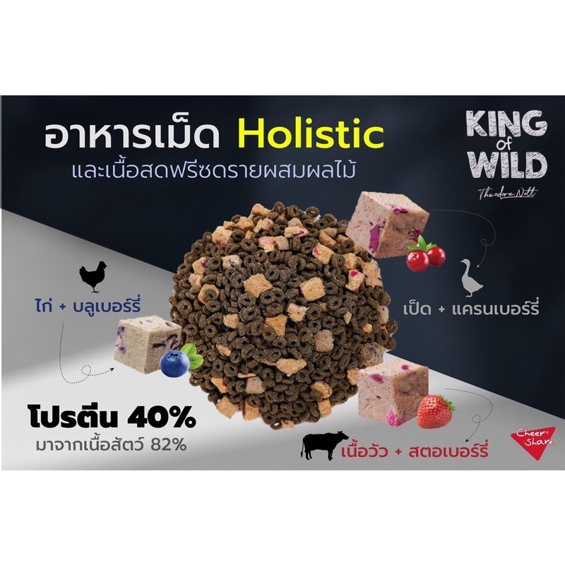 CheerShare King Of Wild สำหรับแมวทานยาก สูตร Freeze-dried และ Mother&Baby Cat Holistic ราคา ถูกที่สุด ดีลบีเคเค แกลเลอรีภาพที่ 2
