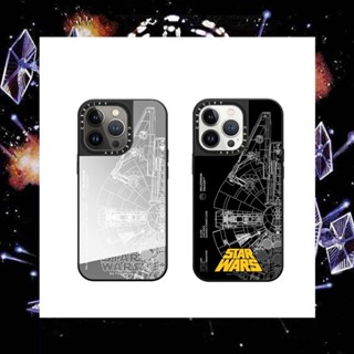 Casetify เคสโทรศัพท์มือถือ ซิลิโคน ลาย Star Wars Millennium Falcon พร้อมกระจก สําหรับ For iPhone 7 8 Plus X XS XR 11 12 13 Pro Max SE 2022