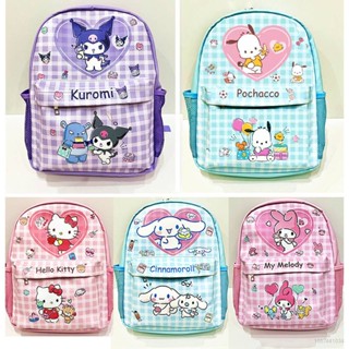 กระเป๋าเป้สะพายหลัง กันน้ํา ขนาดใหญ่ จุของได้เยอะ พิมพ์ลาย Sanrio Hello Kitty Cinnamon Pochacco สําหรับเด็ก