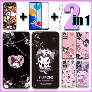 2 IN 1 เคสเซรามิค ป้องกันหน้าจอ พร้อมกระจกนิรภัย สําหรับ Xiaomi Poco X4 NFC Kuromi