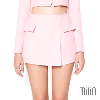[MILIN] Las Shorts High waist front wrap style shorts กางเกงขาสั้นเอวสูงป้ายด้านหน้าแต่งฝากระเป๋า