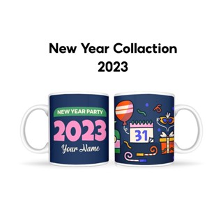 Happylife New Year 2023 Collection Mug แก้วมัคสกรีน 11 ออนซ์ แก้วพิมพ์ลาย  ของขวัญ ของขวัญวันเกิด ของขวัญปีใหม่