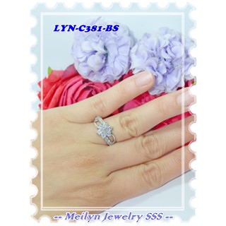 แหวนชุบทอง 18k LYN-C381-BS สีเงิน แบรนด์ Meilyn ของแท้