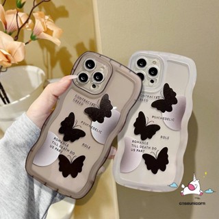 เคส Oppo A15 A57 A78 A17 A55 A16 A58 A17K A74 A54 A96 A95 A16K A1k A77s A3s A72 A5 A9 A76 A12E A77 A12 A7 A16s A5s Reno 8 8T 7Z 8Z 7 6 A53 ขอบหยัก ลายผีเสื้อ สีดํา เคสนิ่ม