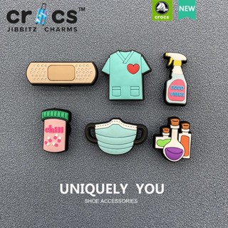 crocs jibbitz set charms ตัวติดรองเท้า แท้ ตั้งแคมป์ ชุดตกแต่งพยาบาล  คุณภาพสูง จิ๊บบิทซ์ เซ็ต 6 ชิ้น