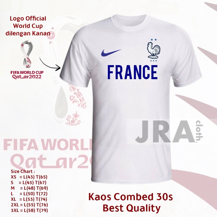 World CUP WORLD CUP WORLD CUP T-Shirt 2022 FRANCE FRANCE AWAY COMBED 30s FIFA