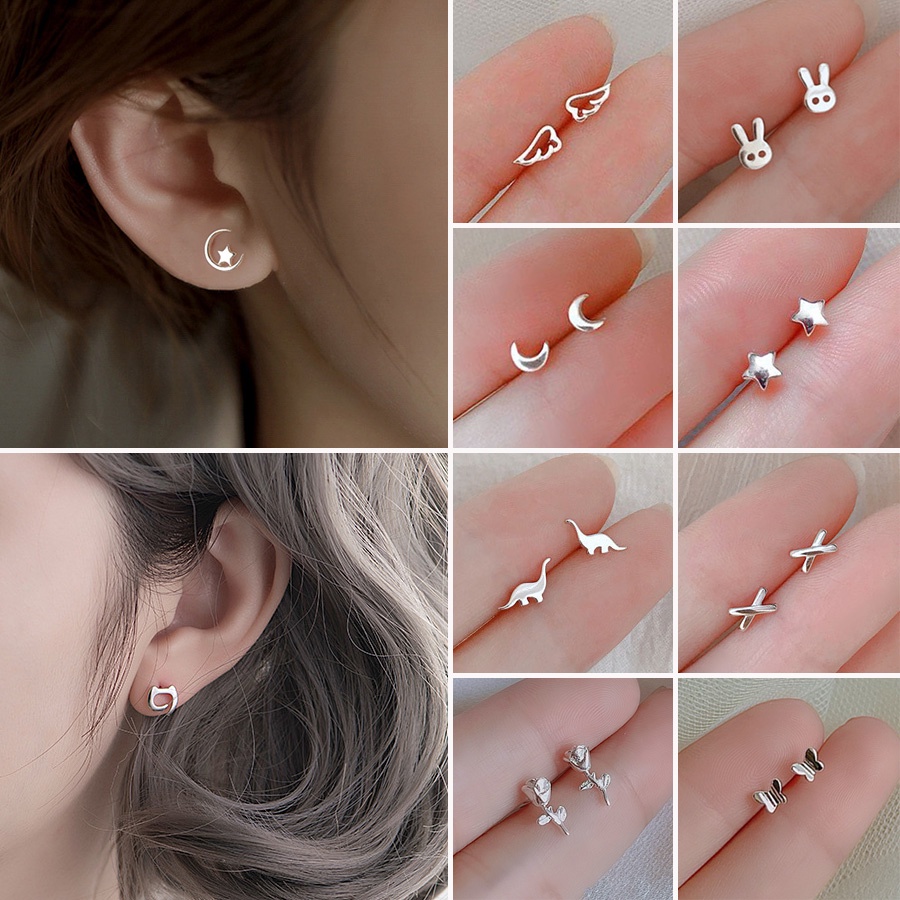 Benge สแตนเลส Hollowed Out Heart Stud ต่างหู Seaside Vacation Party ของขวัญอุปกรณ์เสริมแฟชั่น Vintage