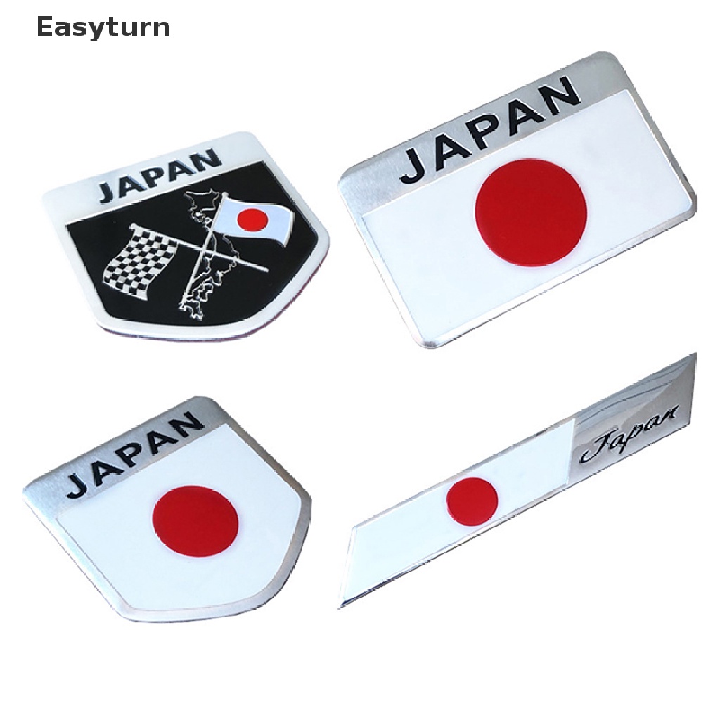 Easyturn สติกเกอร์โลหะ รูปธงญี่ปุ่น สําหรับติดตกแต่งรถยนต์