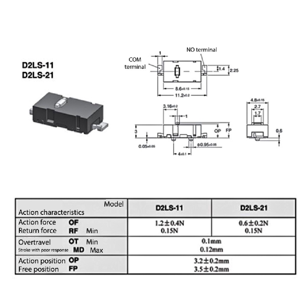 ✨พร้อมส่งด่วน จากไทย✨ ปุ่มมาโคร ของเมาส์ Omron Mouse Micro Switch D2LS-21 D2LS-11