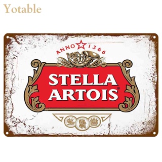 แผ่นป้ายโลหะดีบุก ลาย Stella Artois สไตล์วินเทจ สําหรับผับ บาร์ โรงรถ