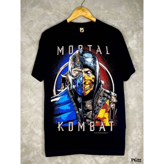 Mortalkombatเสื้อยืดสีดำสกรีนลายPG22