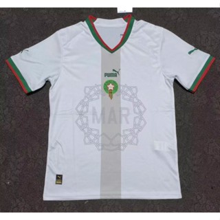 พร้อมส่ง เสื้อกีฬาแขนสั้น ลายทีมชาติฟุตบอล Morocco 2022-23 Fans Issue Kit 22 23