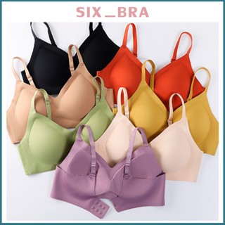 Six_Bra ชุดชั้นใน แฟชั่น สำหรับสุภาพสตรี ไร้โครงมีขอบแบบสวม สวมใส่ง่าย มีฟองน้ำยางพาราถอดได้ แห้งไว AAB257