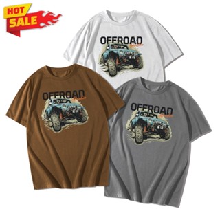 เสื้อยืดแขนสั้นคอกลม Cotton 100% สกรีนลายรถออฟโรด Adventure Offroad Car