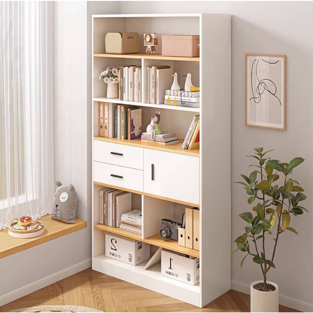 ชั้นวางหนังสือ ตู้เก็บของ สไตล์มินิมอล ขนาด 100/120/140cm รับน้ำหนักได้ดี