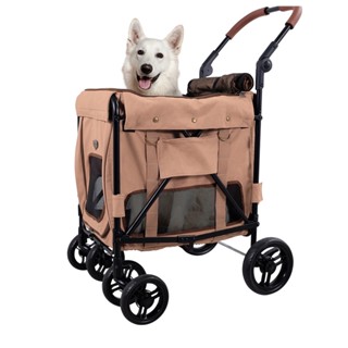 Ibiyaya Gentle Giant Pet Wagon สี Dirty Peach รถเข็นสำหรับสัตว์เลี้ยง รับน้ำหนักได้ถึง 25 กิโลกรัม