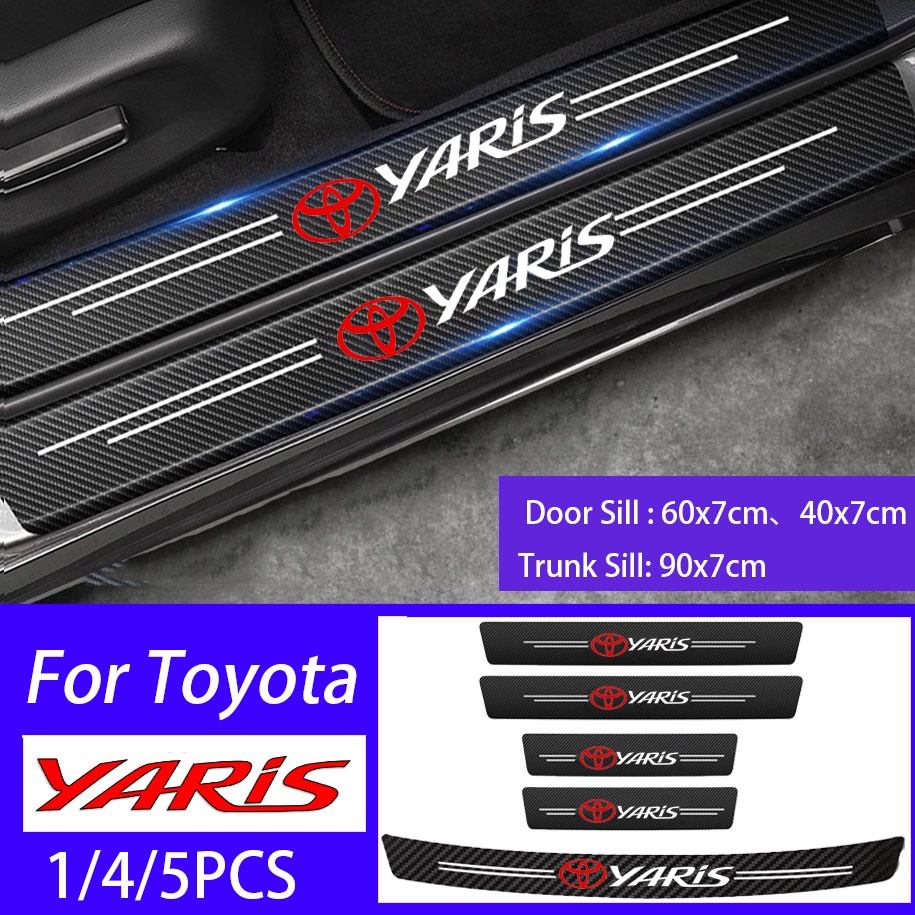 สติกเกอร์คาร์บอนไฟเบอร์ ป้องกันรอยขีดข่วน กันน้ํา สําหรับติดประตูรถยนต์ Toyota yaris