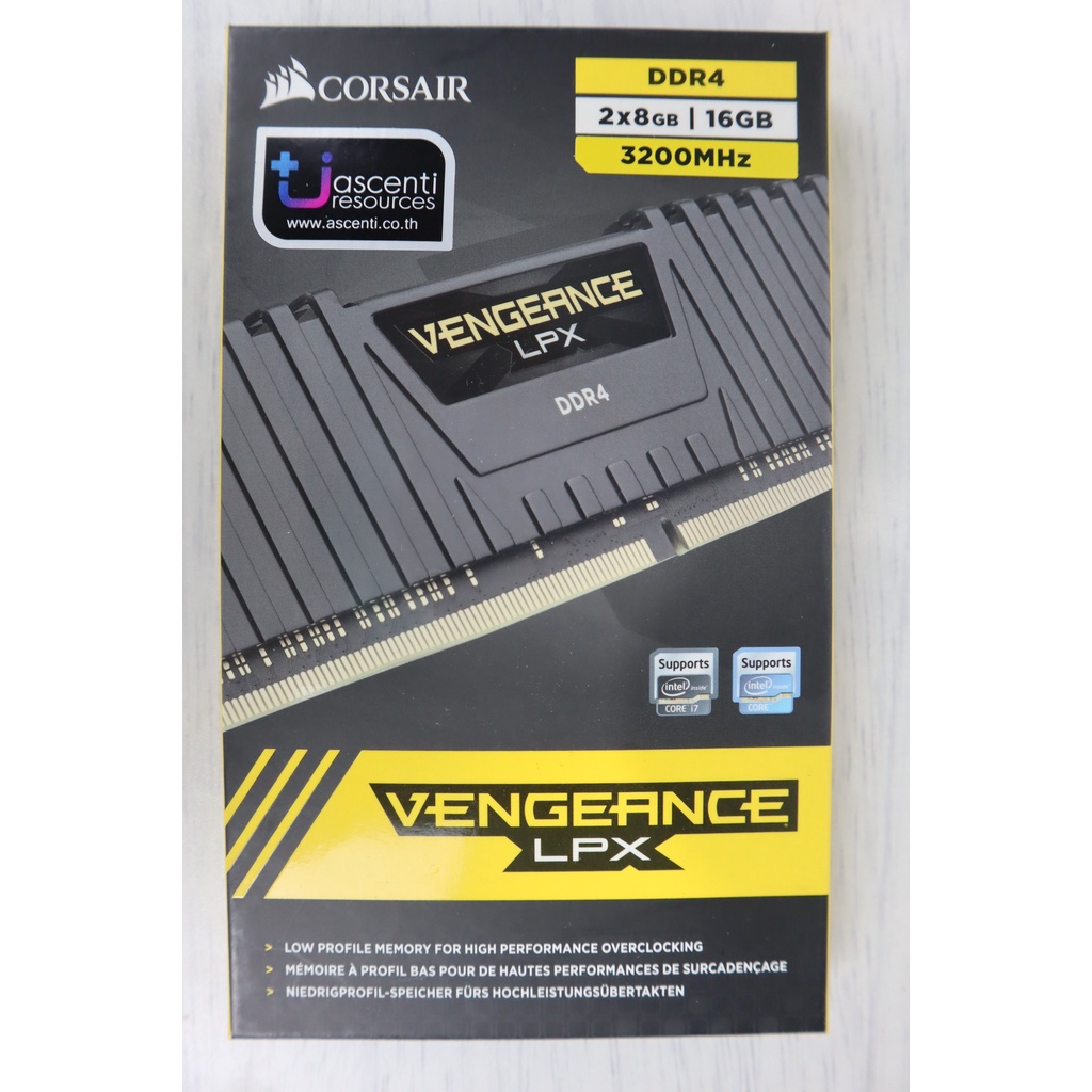 RAM (หน่วยความจำ) CORSAIR VENGEANCE LPX (BLACK) 16GB (8GBx2) DDR4 3200MHz มือสอง