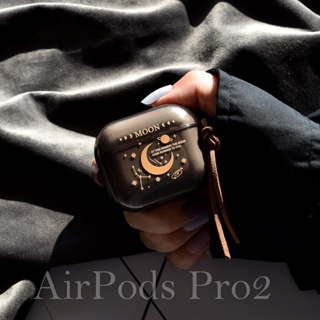 ใหม่ เคสหูฟัง ลายดวงจันทร์ สีทองเข้ม สําหรับ AirPods Pro2 Generation AirPods3 AirPods (3rd) AirPods3 AirPodsPro 3rd 2021 เคสป้องกัน สําหรับ AirPods1 2 Generation