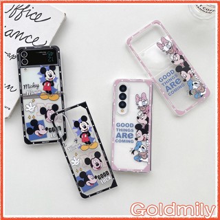 🔥 เคส มิกกี้เมาส์ &amp; มินนี่ Samsung Galaxy Z Fold 3 4 Z Flip 3 5G / ZFlip 4 Minnie เคสซัมซุงแบบใสแข็งโทรศัพท์ Z Flip 3 เคสซัมซุง ZFlip3 ZFold4 Mickey Case