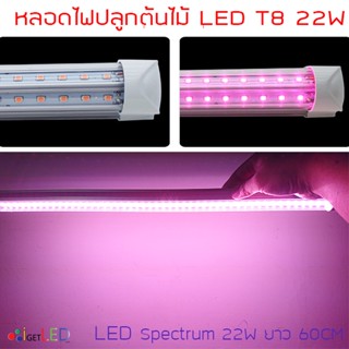 หลอดไฟปลูกต้นไม้ LED T8 22W ยาว 60CM 96 LED Grow Light AC 220V