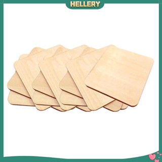 [HelleryTH] แผ่นไม้ทรงสี่เหลี่ยม ขนาด 7x7 ซม 10 ชิ้น สําหรับตกแต่งงานแต่งงาน