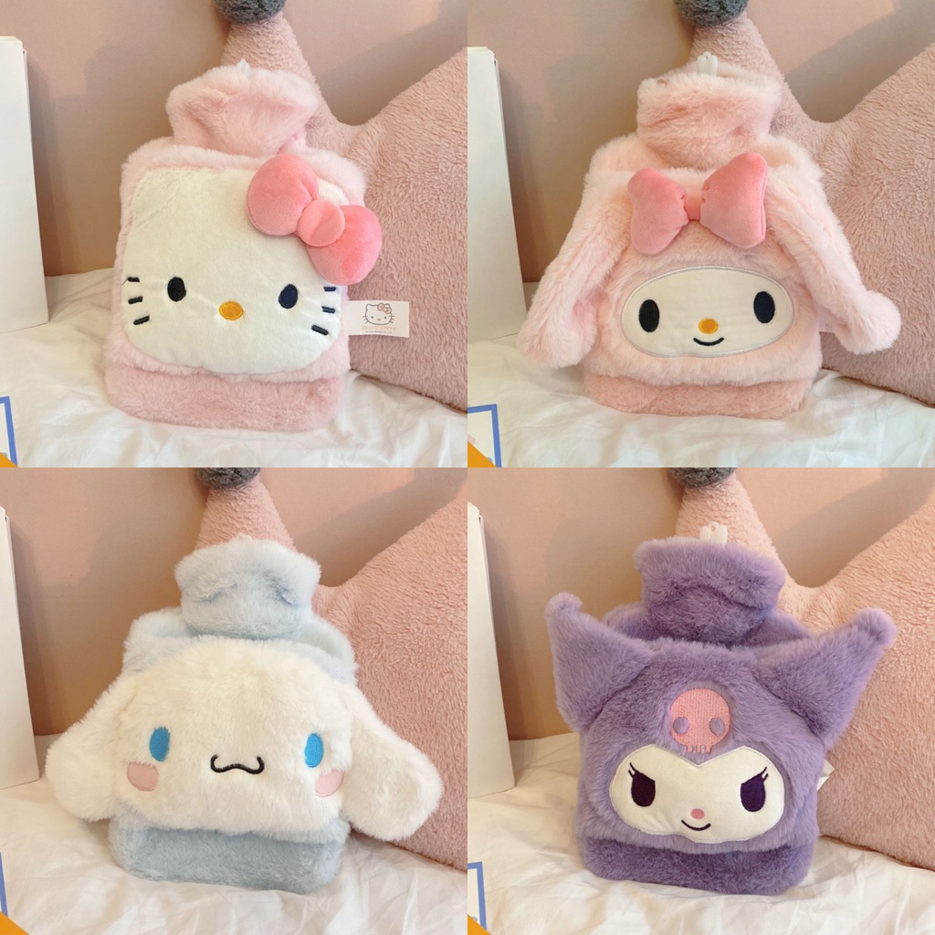 พร้อมส่ง💕 ถุงน้ำร้อน Sanrio มีที่สอดมือ 1000ml. กระเป๋าน้ำร้อนลายการ์ตูน ประคบ ประจำเดือน น่ารัก | Bluerubystore