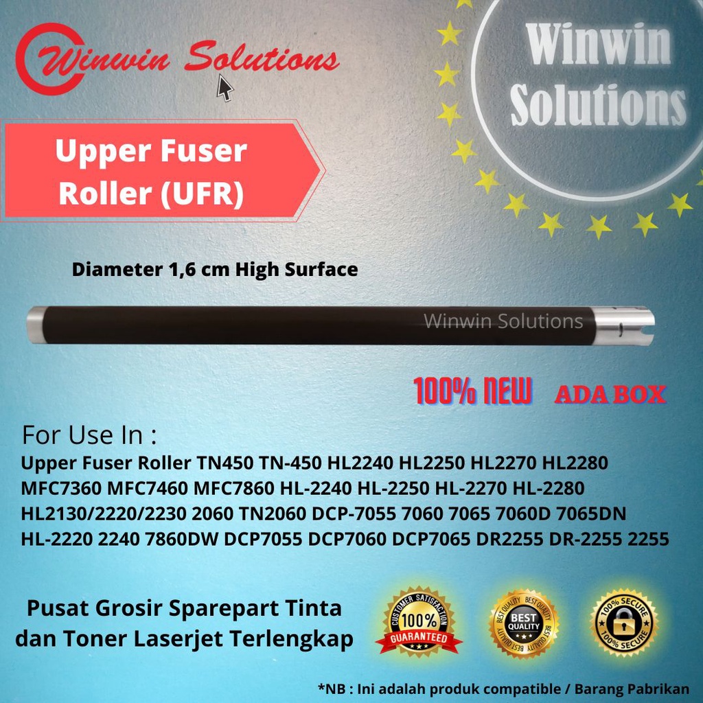 Upper Fuser Roller Upper TN450 TN-450 HL2240 HL2250 HL2270 HL2280 MFC7360 MFC7460 MFC7860 HL-2240 HL