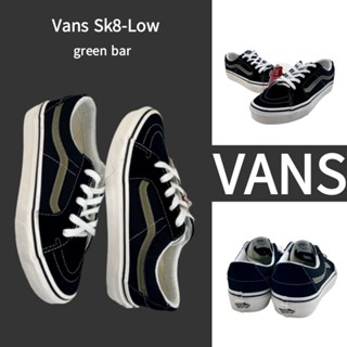 （ยิงจริง）Vans Sk8-Low แถบสีเขียว ของแท้100%💯รองเท้าผ้าใบ รองเท้า รองเท้าวิ่ง รองเท้า Vans-1-4