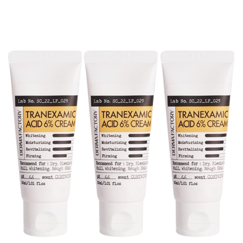 DERMA FACTORY Tranexamic Acid 6% Cream 30ml Value Set (3 แพ็ค) Expiry date: 2028.09