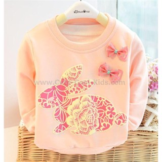 TLG-405 เสื้อแขนยาวเด็กผู้หญิง sweater ลายกระต่าย tlg-Size-90/S