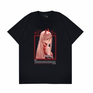 oversize T-shirt เสื้อยืด ลาย Crazy Waifu Power Hayakawa Chainsaw Man Devil Hunter Series - 0122 S-5XL