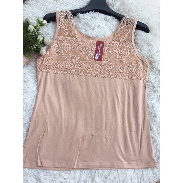 เสื้อทับ/เสื้อซับในผ้าสเปนเด็ก ตกแต่งลูกไม้นิ่ม 3001 F/xL