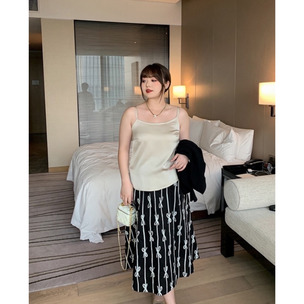 CiCi Plus+ SALE(3030)สายเดี่ยวซาติน ใส่สบายจับแมทซ์กางเกงอะไรก๋ดีงามสาวอวบ plus-size - รูปที่ 5