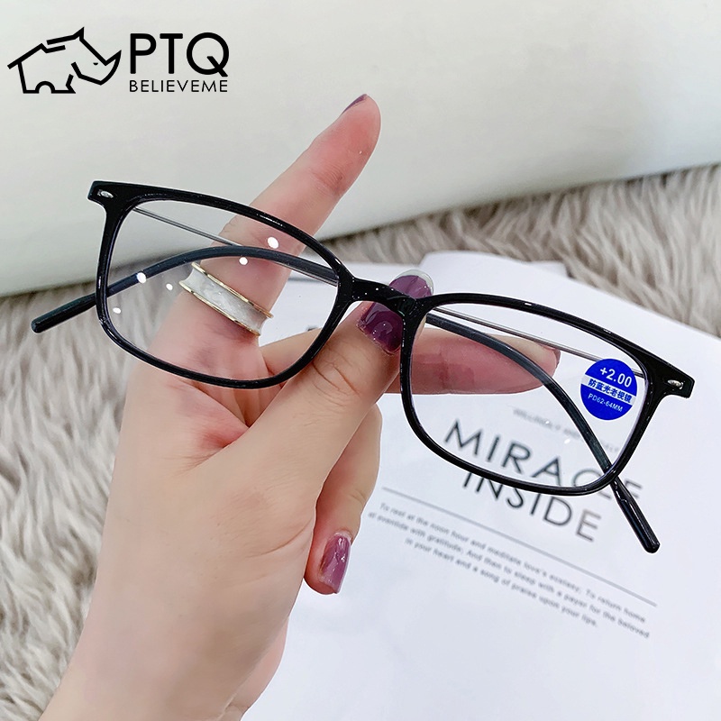 Frames & Glasses 23 บาท แว่นตาอ่านหนังสือ HD กรอบบาง เต็มกรอบ แฟชั่นใหม่ สําหรับผู้หญิง PTQ 2022 Fashion Accessories