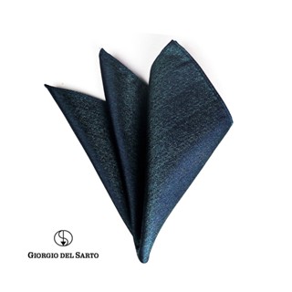 GIORGIO DEL SARTO Silk Green Pocket Square ผ้าเสียบสูทไหม 100%Silk