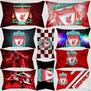 ปลอกหมอน ผ้าโพลีเอสเตอร์ ทรงสี่เหลี่ยม พิมพ์ลายโลโก้ฟุตบอล Liverpool FC สําหรับตกแต่งบ้าน ห้องนอน โซฟา