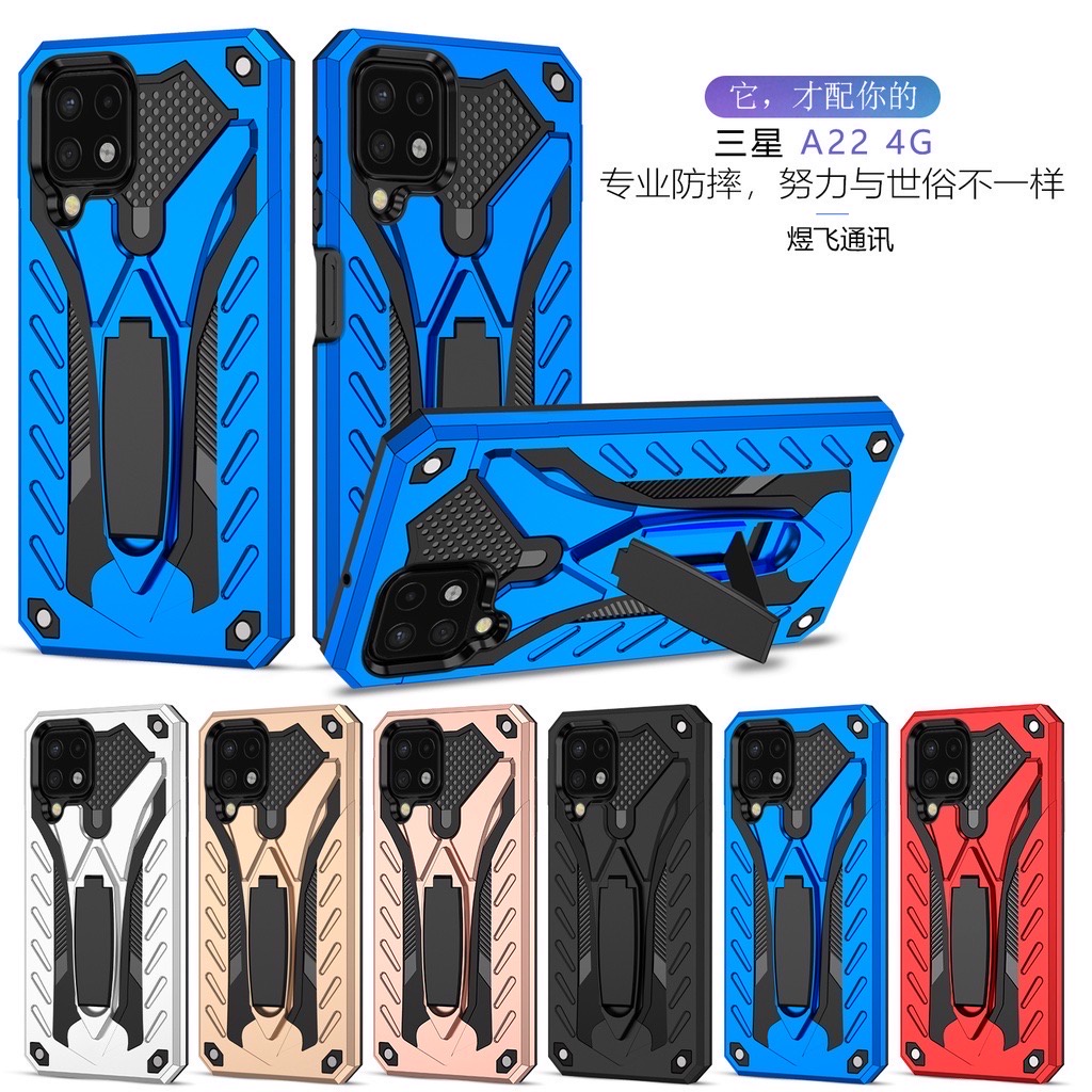 Case Samsung Galaxy A22 4G เคสหุ่นยนต์ Robot case เคสไฮบริด มีขาตั้ง เคสกันกระแทก Samsung A22 4G ici