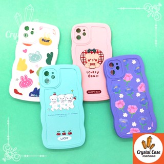 เคสมือถือนิ่มกันกล้อง 7+ 11 13 13pro 13promax 14+ 14pro 14promax ซิลิโคน TPU ขอบหยัก พิมพ์ลายการ์ตูนสีสดใส