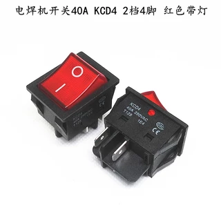 เครื่องเชื่อมไฟฟ้ากระแสสลับสูง 40A แหล่งจ่ายไฟโยกกำลังสูง KCD4 พร้อมไฟ / ไม่มีไฟสวิตช์เรือ 4 ขา 2 เกียร์ 6 ฟุต 2/3 เกียร์สีแดง / ไฟเขียว / แสงสีฟ้า / แสงสีเหลือง / ของแข็งไม่มี