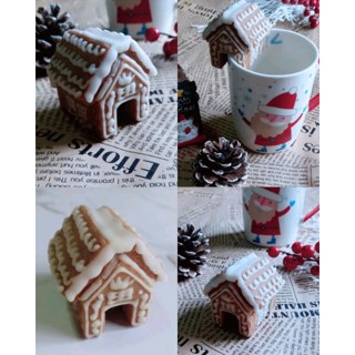 🍪คุ้กกี้บ้านหิมะ(ตกแต่งแก้วได้)🏠☃️❄🌲แบบ DIY คุ้กกี้ขนมปังขิงตกแต่งไอซิ่ง รอยัลไอซิ่ง (Ginger bread House)