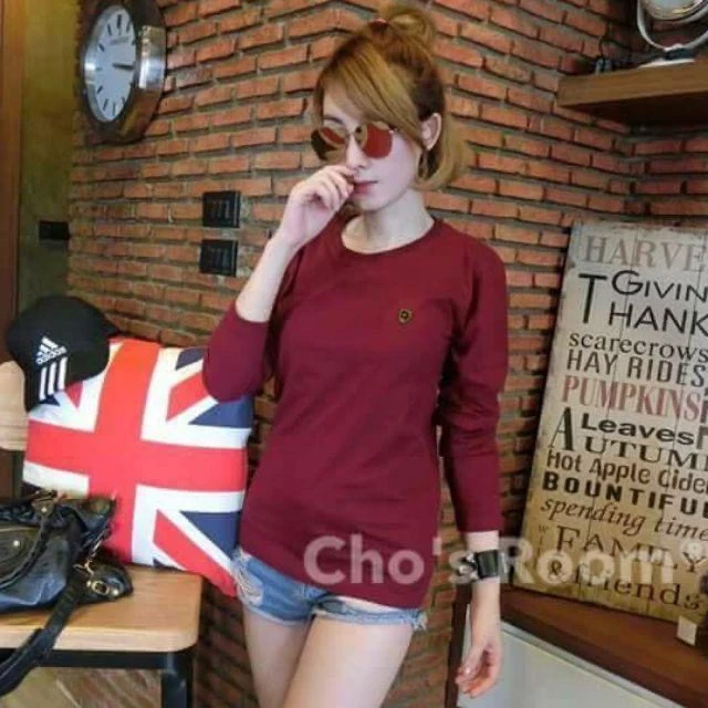 เสื้อยืดเสื้อแขนยาวสีพื้นงานปิ๊กc p s(ผ้าคอตตอน)สีสวยใส่ได้ทั้งชายและหญิง