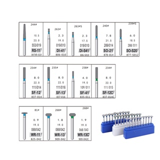 【มีสินค้า】เครื่องมือทันตกรรม ขัดฟัน และเจียร ความเร็วสูง RS DI SO SF WR Series Burs 10 ชิ้น ต่อกล่อง