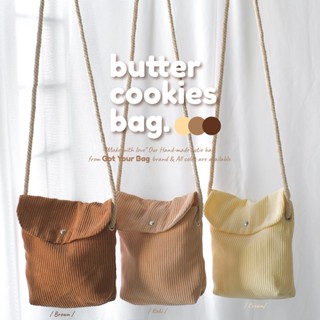 🍪พร้อมส่ง🍪 กระเป๋าผ้า กระเป๋าสะพาย ใบเล็ก มินิมอล งาน Hand-made น้อง Butter Cookie Bag