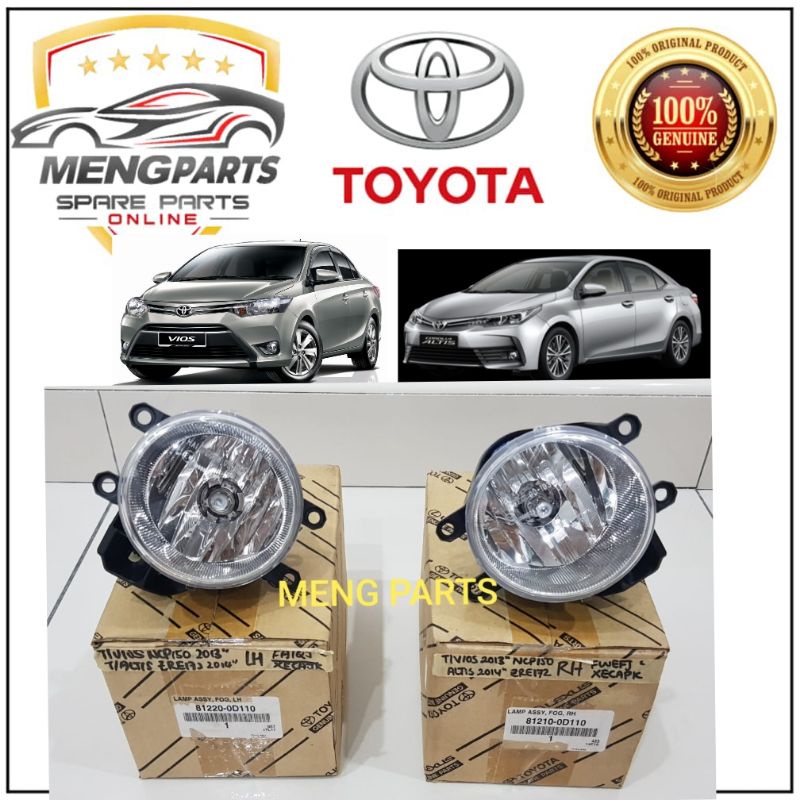 TOYOTA ALTIS ZRE172 2014Y INNOVA 2016Y SIENTA PRIUS C VIOS NCP150 2013Y FOG LAMP RH-81210-0D110 LH-8
