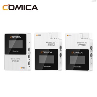 Comica BoomX-D PRO D2 One-Trigger-Two ไมโครโฟนไร้สาย 2.4G ช่องสัญญาณคู่ 8G การ์ดหน่วยความจําในตัว โหมดเอาต์พุตดิจิทัล และอะนาล็อก ระยะ 100 ม. สําหรับ DSLR Mirrorless C