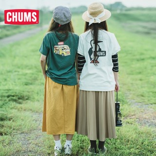 Chums/chacha Bird เสื้อยืดลําลอง แขนสั้น สไตล์ญี่ปุ่น สําหรับผู้ชาย ผู้หญิง เหมาะกับฤดูใบไม้ผลิ ฤดูร้อน