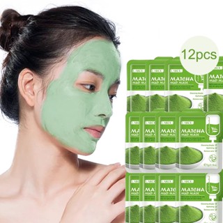 60Pcs Matcha Mud Mask Anti Wrinkle Face Mask Moisturize Anti-Aging Whitening Facial Masks Skincare Deep Cleansing Pores