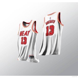 เสื้อกีฬาบาสเก็ตบอล Estar Miami Heat Adebayo พลัสไซซ์ สีขาว สําหรับผู้ชาย และผู้หญิง 2023