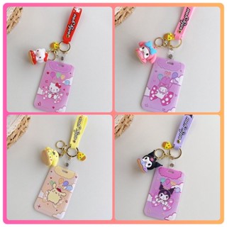 [พร้อมส่ง]ที่ใส่บัตรพนักงานพร้อมพวงกุญแจน่ารักและสายคล้องมือ ซานริโอ My melody &amp; Kuromi โดนัท3มิติลายปั้มนูนสวย พร้อมส่ง